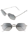 Ray Ban 53mm Rectangular Sunglasses - Gunmetal/ Grey Gradient