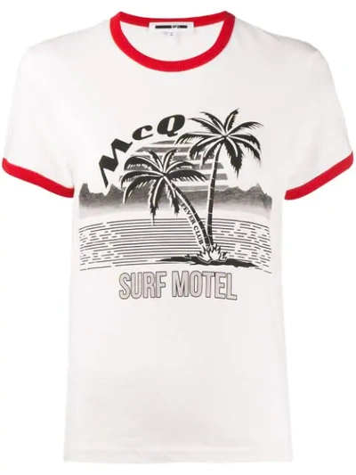 Mcq By Alexander Mcqueen Surf Motel Print T-shirt In White