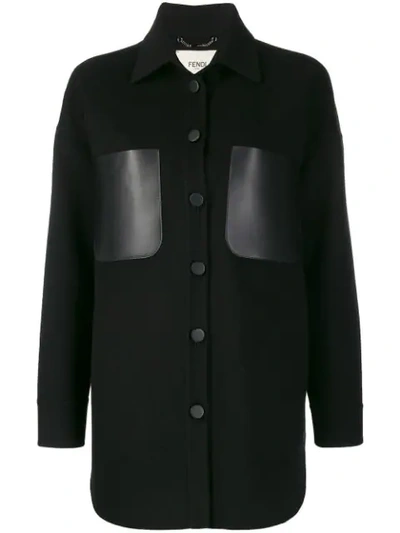 Fendi Cashmere Cocoon Coat In Black