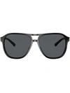 Bulgari Diagono Square-frame Sunglasses In Black