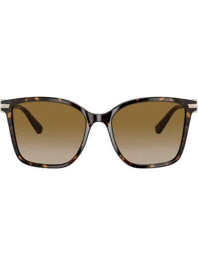 Bulgari Square Frame Sunglasses In Brown