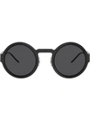 Dolce & Gabbana Matte Black Round-frame Sunglasses