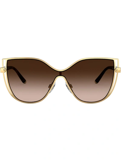 Dolce & Gabbana Gradient Cat Eye Sunglasses In Gold