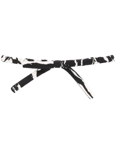 N°21 Zebra Print Bow Front Belt In Black