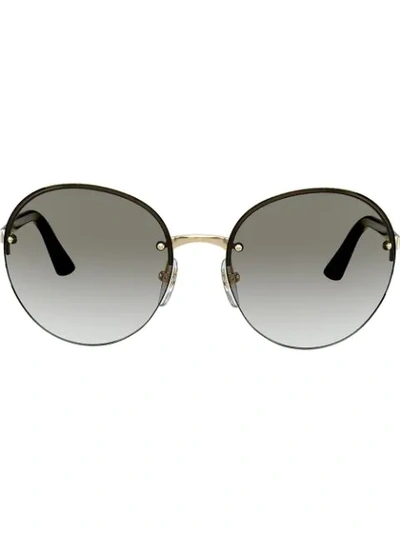 Prada Heritage Round-frame Sunglasses In Black