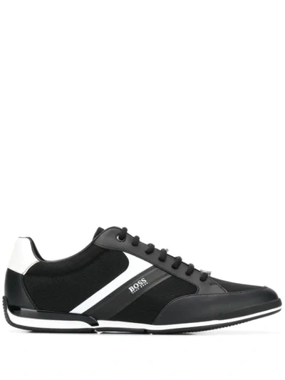 Hugo Boss Colour Block Sneakers In 001 Black