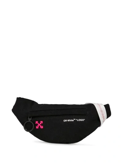 Off-white Contrasting Logo Belt Bag In Black