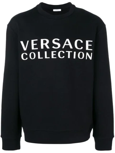 Versace Logo Print Sweatshirt In Black