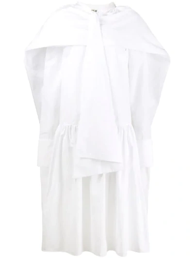 Jourden Poplin Capelet Dress - White