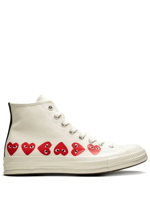 Converse Chuck 70 Cdg Hi Sneakers In White/highriskred | ModeSens