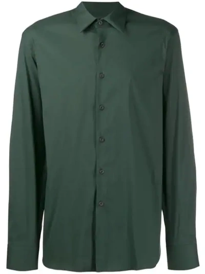 Prada Tailored Classic Shirt In Green