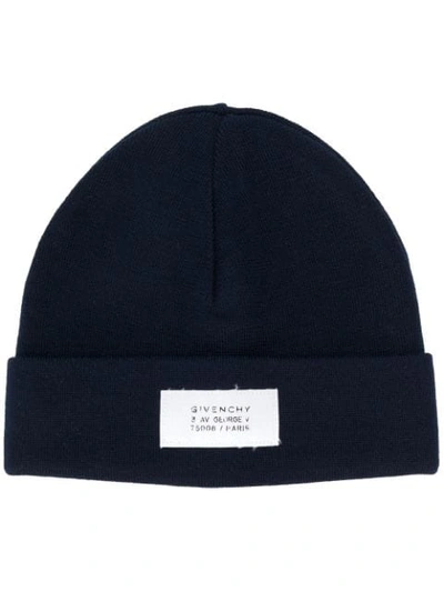 Givenchy Slouchy Beanie Hat In Blue