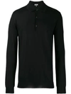 Lanvin Fine Knit Polo Shirt In Black