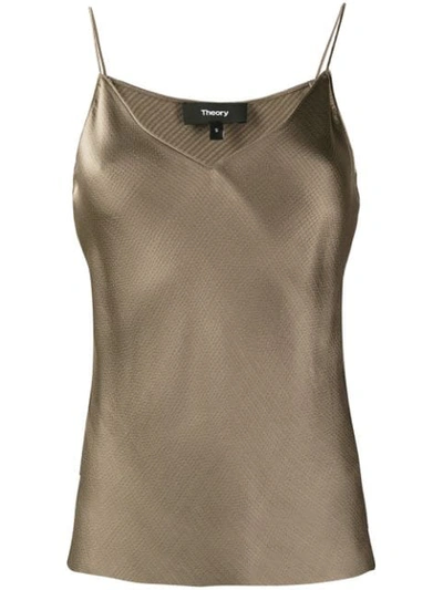 Theory Satin Camisole In Brown