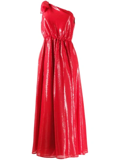 Msgm One Shoulder Dress In Red