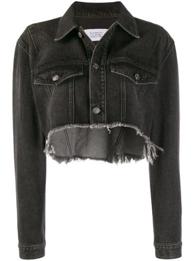 Givenchy Cropped Denim Jacket In 001 Black