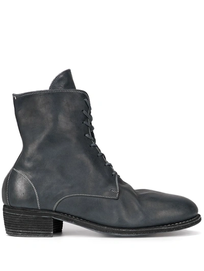 Guidi Lace-up Ankle Boots In Blue
