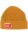 Marni Logo Embroidered Beanie In Yellow