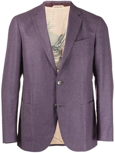 Etro Slim-fit Blazer In Purple