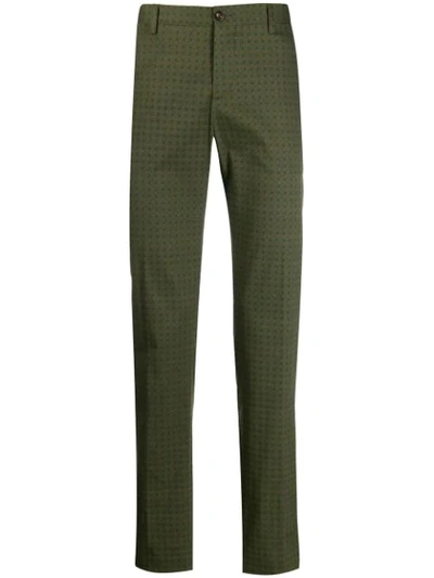 Etro Paisley Print Trousers In 500 Green