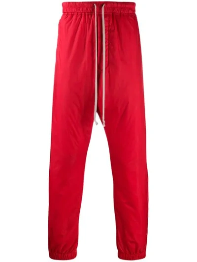 Rick Owens Drop-crotch Tapered Trousers In Red