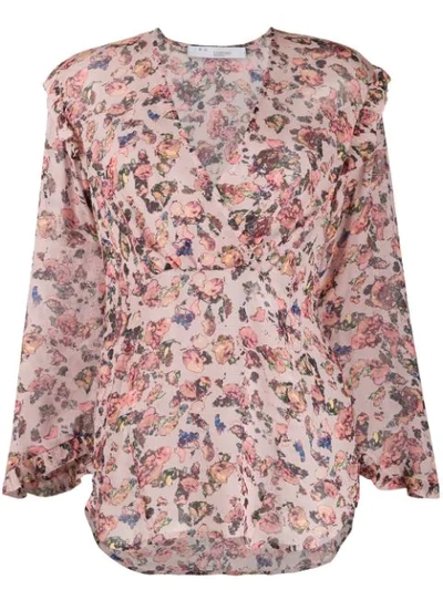 Iro Dollaa Ls Flowerprint Blouse In Pink