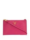 Prada Zipped Clutch In F01bk Magenta