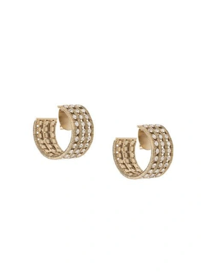 Silvia Gnecchi Embellished Chunky Hoop Earrings In Gold