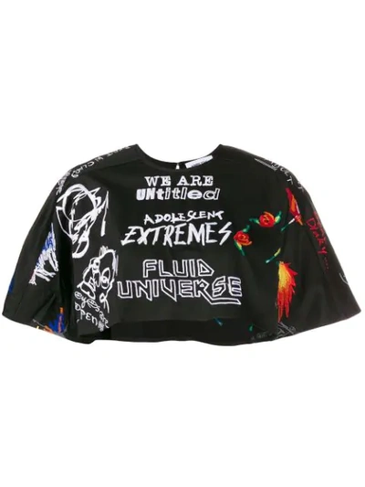 Ambush Cropped Graphic Top - Black