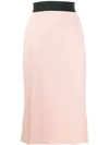 Dolce & Gabbana Scalloped Waistband Skirt In Pink