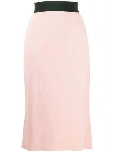 Dolce & Gabbana Scalloped Waistband Skirt In Pink