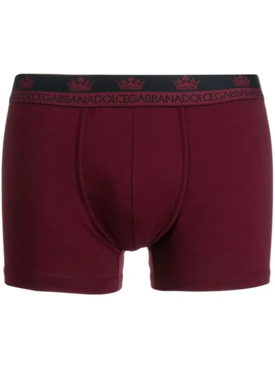 Dolce & Gabbana Shorts Mit Logo-bund In Red