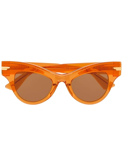 Bottega Veneta Oversized Sunglasses In Orange