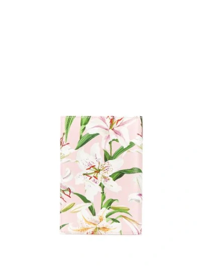 Dolce & Gabbana Lily Print Passport Holder - Pink