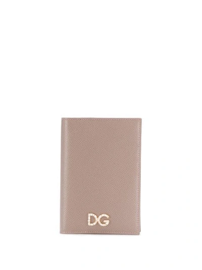 Dolce & Gabbana Vertical Foldover Wallet In Neutrals
