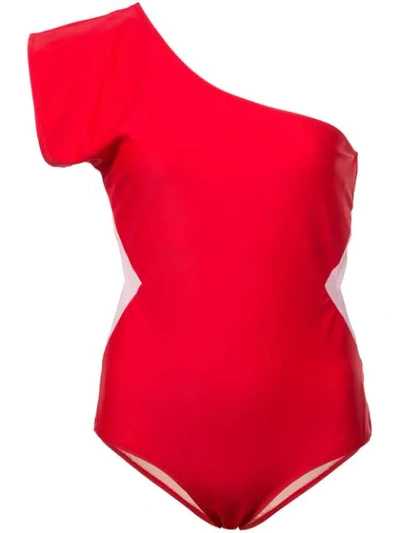 Carolina K Asymmetrischer Badeanzug - Rot In Red