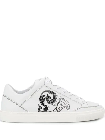 Versace Medusa Print Low Top Sneakers In White