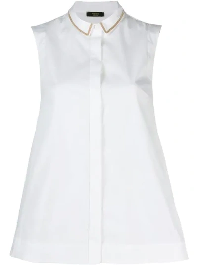Peserico Sleeveless Button Down Shirt In White