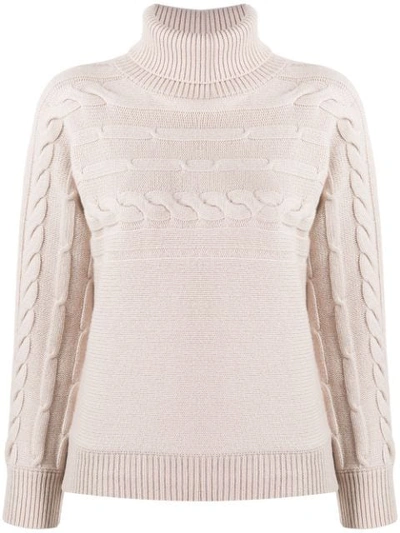 Peserico Cable Knit Jumper In Neutrals