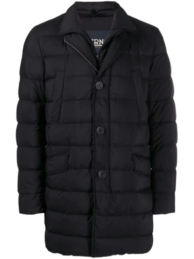 Herno Quilted Puffer Coat In Blue