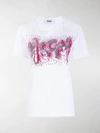 Msgm Sequin Logo T-shirt In White