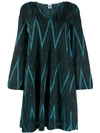 M Missoni Zig-zag Pattern Short Dress In Blue