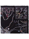 Alexander Mcqueen Chandelier Skull Wool-blend Scarf In Black