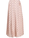 Valentino Mini Vlogo Silk Midi Skirt In Neutrals