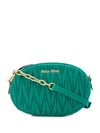 Miu Miu Matelassé Crossbody Bag In Green