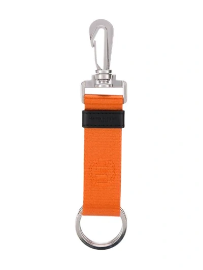 Maison Margiela Logo Strap Keyring In Orange