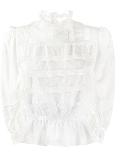 Marc Jacobs The Marchive Victorian Lace Silk-blend Blouse In Neutrals