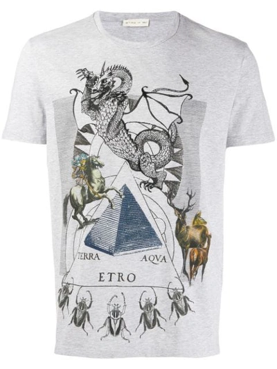 Etro Printed T-shirt In Grey