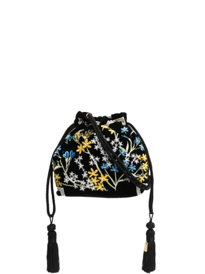 Etro Floral Embroidered Tote Bag In Black