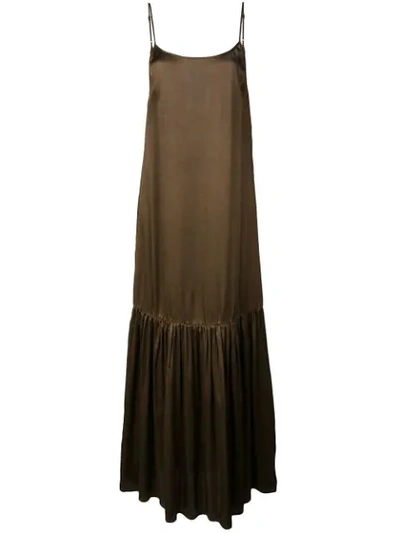 Uma Wang Tiered Maxi Dress In Brown